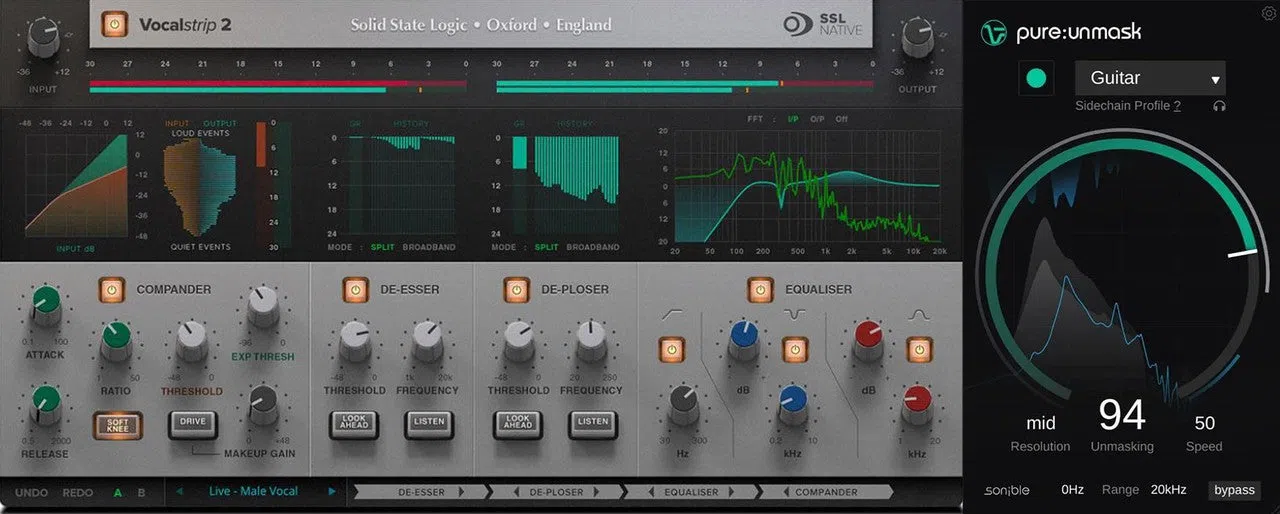 SSL Vocalstrip 2 + Sonible pure:unmask Bundle